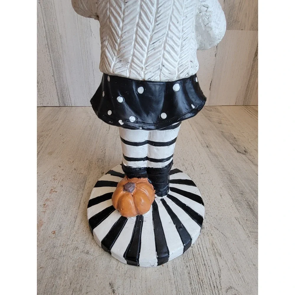 Folk art pumpkin man candy holder head Halloween unique home decor